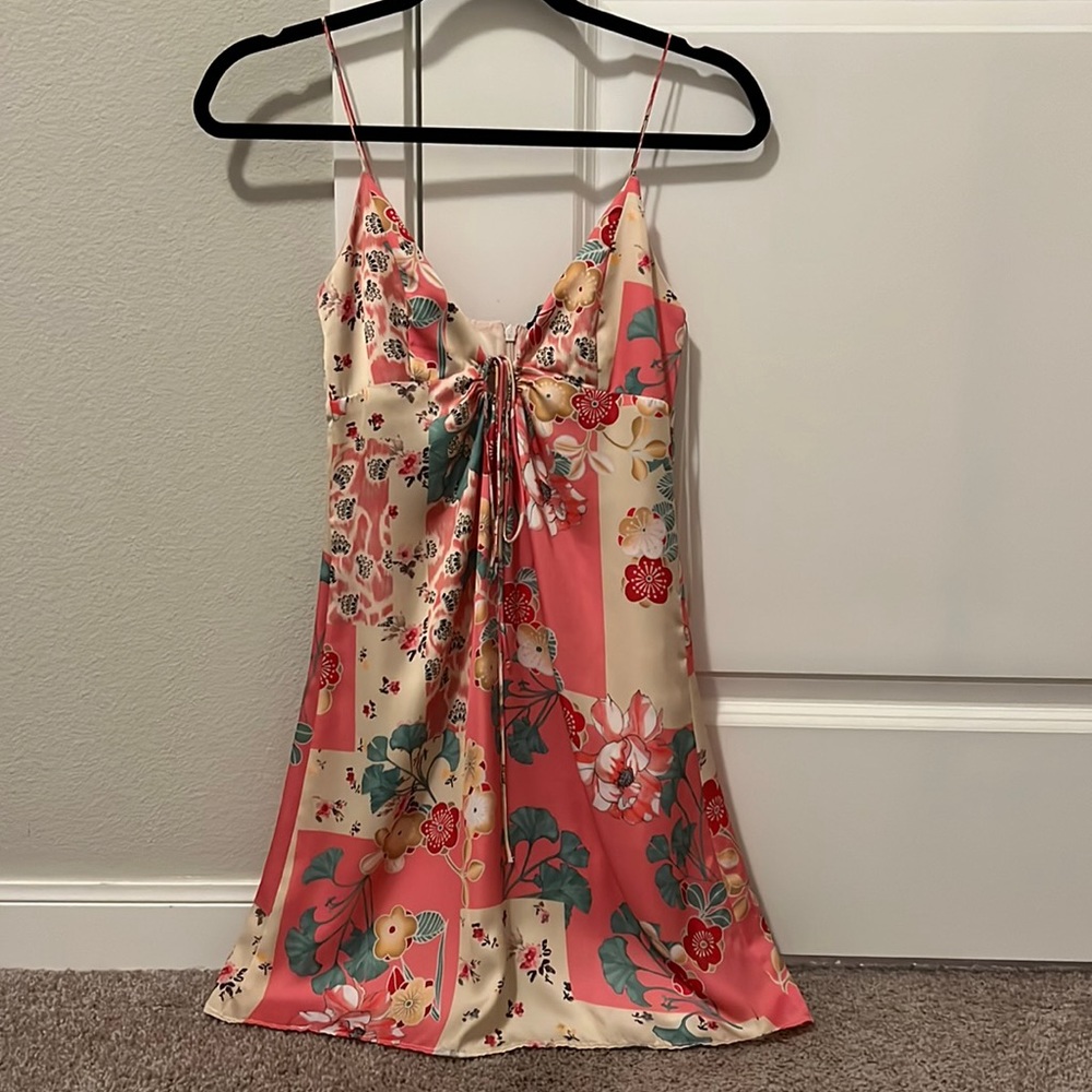 Zara satin floral dress